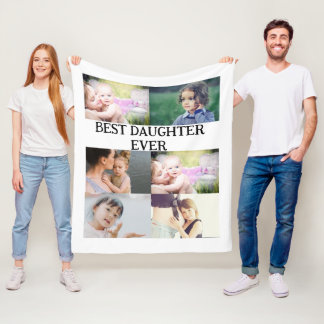 Benutzerdefinierte Beste Tochter je 6 Foto Collage Fleecedecke