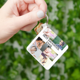 Benutzerdefinierte Beste Tochter je 6 Foto Collage Schlüsselanhänger
