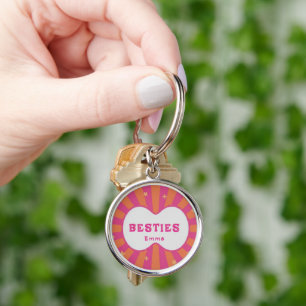 Benutzerdefinierte Besties Forever Herz Schlüssela Schlüsselanhänger