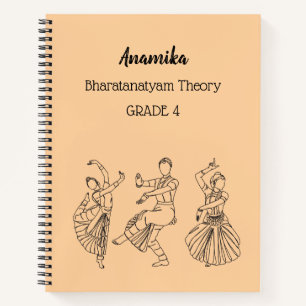 Benutzerdefinierte Bharatanatyam-Tanztheorie Spira Notizbuch