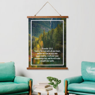 Benutzerdefinierte Bibelverse Zitate und personali Wandteppich Mit Holzrahmen