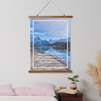 Benutzerdefinierte Bibelverse Zitate und personali Wandteppich Mit Holzrahmen