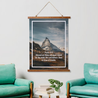 Benutzerdefinierte Bibelverse Zitate und personali Wandteppich Mit Holzrahmen