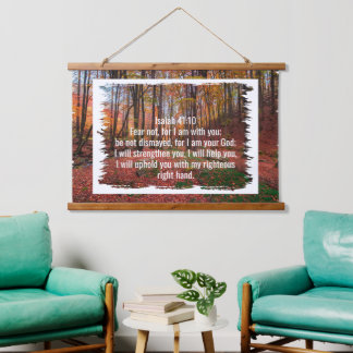 Benutzerdefinierte Bibelverse Zitate und personali Wandteppich Mit Holzrahmen
