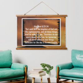 Benutzerdefinierte Bibelverse Zitate und personali Wandteppich Mit Holzrahmen