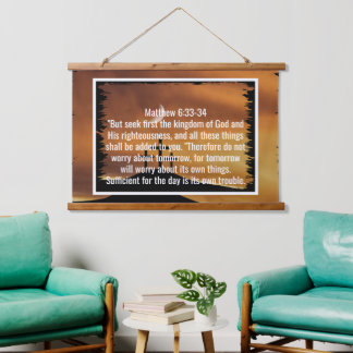 Benutzerdefinierte Bibelverse Zitate und personali Wandteppich Mit Holzrahmen