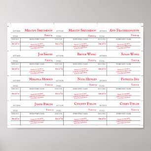 Benutzerdefinierte Bibliotheks-Ausleihkarte Tischn Poster