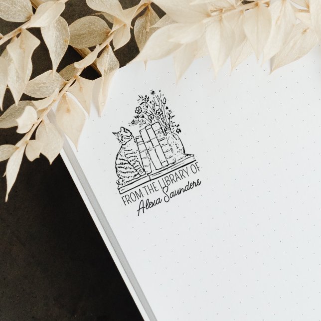 Benutzerdefinierte Bibliothekskatze Gummistempel (Von Creator hochgeladen)