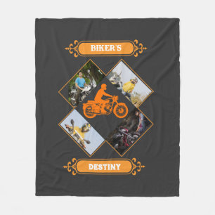 Benutzerdefinierte Biker-Fotocollage Fleecedecke