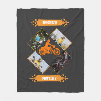 Benutzerdefinierte Biker-Fotocollage Fleecedecke