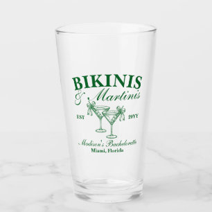 Benutzerdefinierte Bikinis und Martinis Junggesell Glas