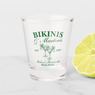 Benutzerdefinierte Bikinis und Martinis Junggesell Schnapsglas