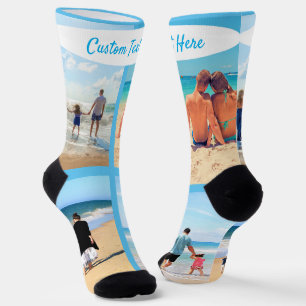 Benutzerdefinierte BildCollage-Textsocken mit Ihre Socken