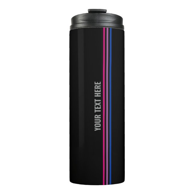 Benutzerdefinierte, bisexuelle Flag-Farbstreifen L Thermosbecher (Vorderseite)