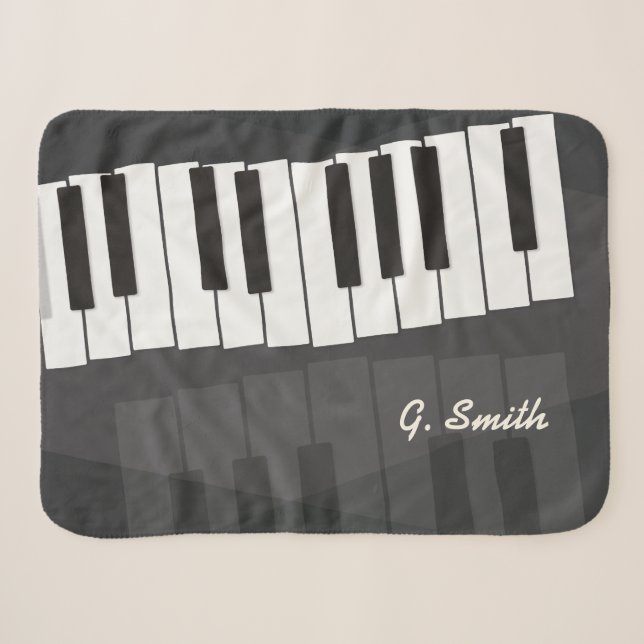 Benutzerdefinierte Black and White Piano Tastatur. Sherpadecke (Vorderseite (Horizontal))
