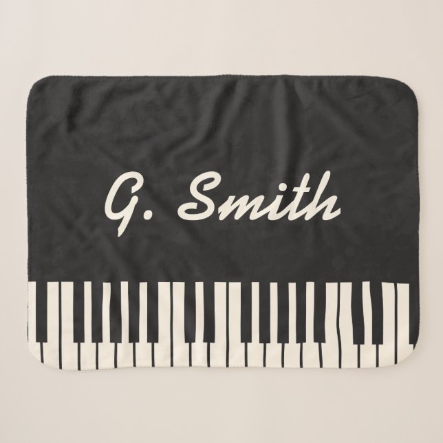 Benutzerdefinierte Black and White Piano Tastatur. Sherpadecke (Vorderseite (Horizontal))