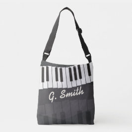 Benutzerdefinierte Black and White Piano Tastatur. Tragetaschen Mit Langen Trägern