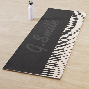 Benutzerdefinierte Black and White Piano Tastatur. Yogamatte