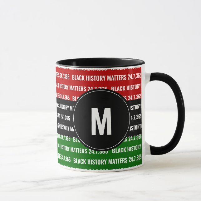 Benutzerdefinierte BLACK HISTORY Monogramm-Tasse Tasse (Rechts)