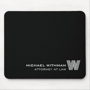 Benutzerdefinierte BLACK LINE-Monogramm, Name & Be Mousepad