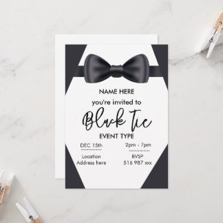 Benutzerdefinierte Black-Tie-Einladung Einladung