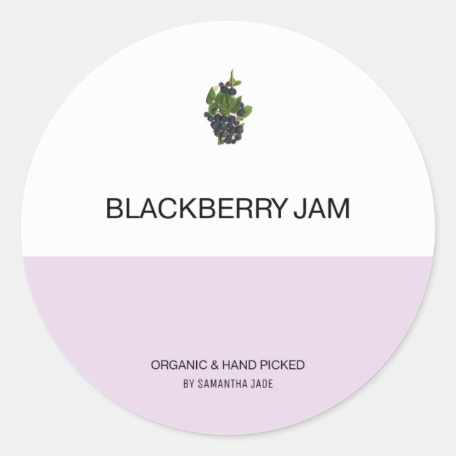 Benutzerdefinierte BlackBerry-Jam & Preserve-Jar-L Runder Aufkleber (Vorderseite)