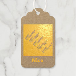 Benutzerdefinierte Blätter Bilder Nice Text Gold F Geschenkanhänger