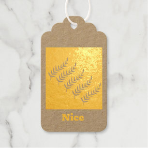 Benutzerdefinierte Blätter Bilder Nice Text Gold F Geschenkanhänger