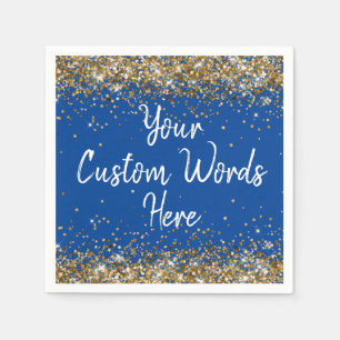 Benutzerdefinierte blaue Geburtstagsfeier Jubiläum Serviette