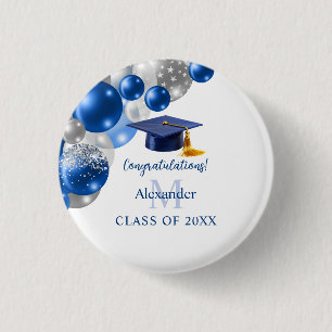 Benutzerdefinierte blaue Jungen-Abschlussfeier Button