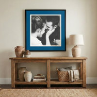 Benutzerdefinierte blaue Rahmen-Minimalist Hochzei