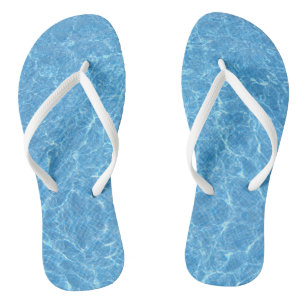 Benutzerdefinierte Blaue Wasser Aqua Weiße Schlank Flip Flops