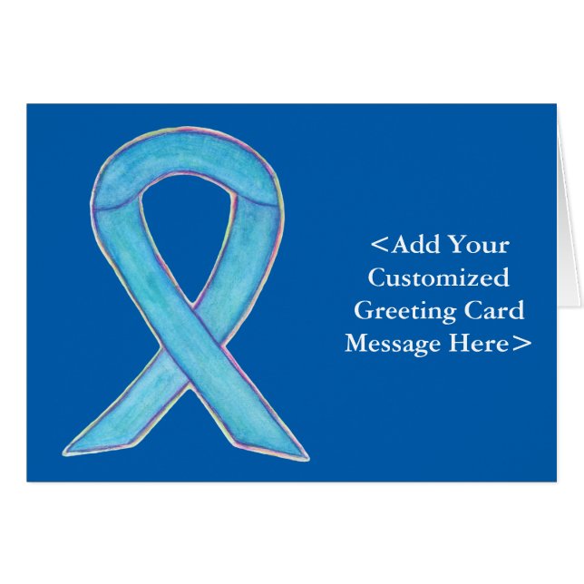 Benutzerdefinierte Blue Awareness Ribbon-Mitteilun (Vorderseite (Horizontal))