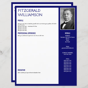 Benutzerdefinierte Blue RESUME-CV-Fotope