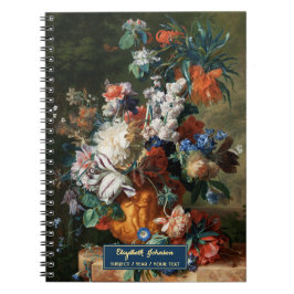 Benutzerdefinierte Blume Art Elegantes Skript Gold Notizblock
