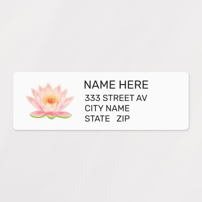 Benutzerdefinierte Blume auf der White-Address-Auf Etiketten (Design 1)