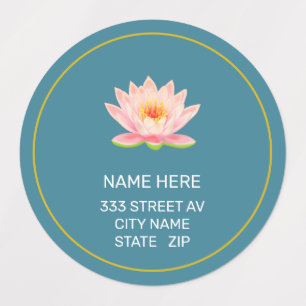 Benutzerdefinierte Blume auf eleganten Blue Labels Etiketten