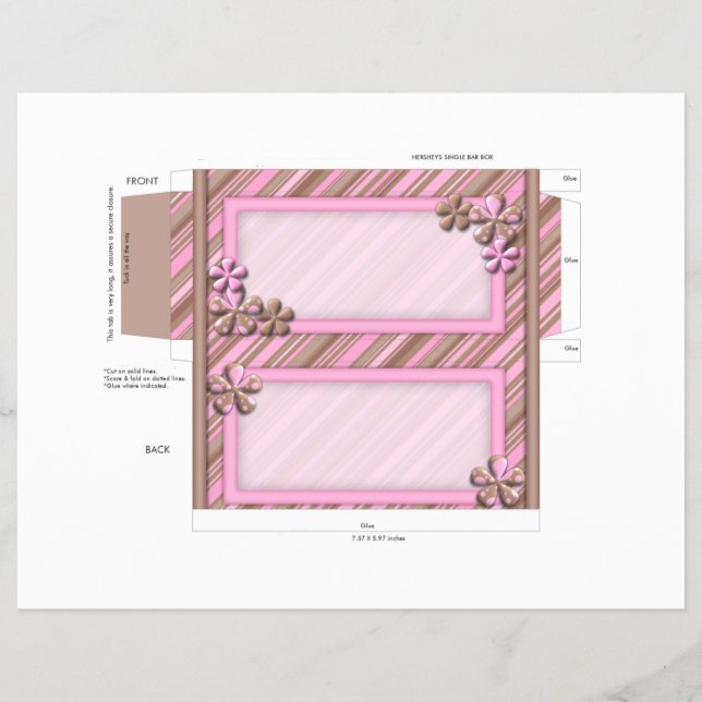 Benutzerdefinierte Blume Candy Bar Box Gastgeschen Flyer (Vorne)