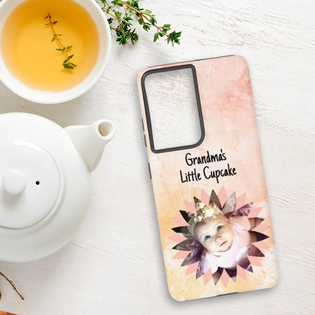 Benutzerdefinierte Blume Form Foto Pastell Wasserf Samsung Galaxy Hülle (A cute custom phone case with a photo for someone special. Easy to personalize text and add photo.)