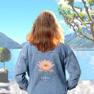 Benutzerdefinierte Blume und bearbeitbarer Text Jeansjacke