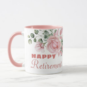 Benutzerdefinierte Blumen Glücklicher Ruhestand  Tasse