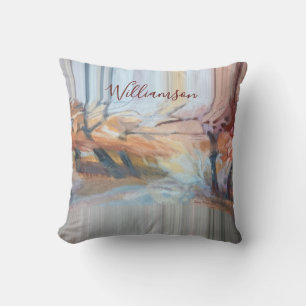 Benutzerdefinierte Boho-Aquarell-Herbstbäume-Strei Kissen