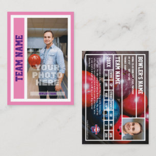 Benutzerdefinierte Bowling-Handelskarte (rosa) Telefonnummerkarte