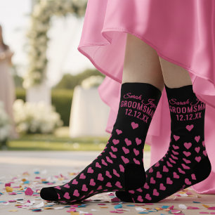 Benutzerdefinierte Brautjungfer-Socken mit rosa He Socken