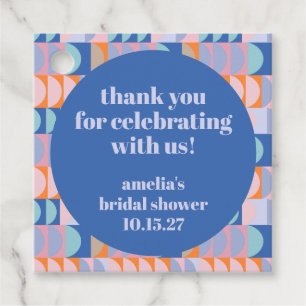 Benutzerdefinierte Bridal Shower Dankeschön Blau G Geschenkanhänger