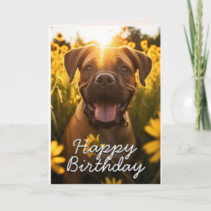 Benutzerdefinierte Bullmastiff-Geburtstagskarte Dankeskarte