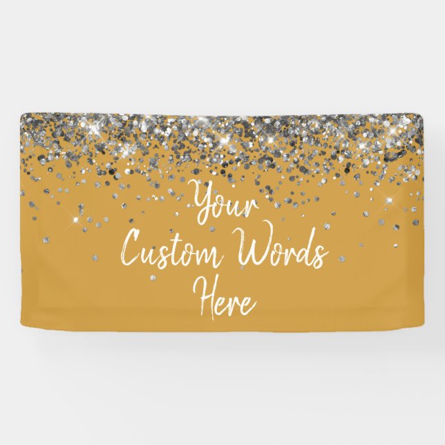 Benutzerdefinierte Butterscotch- und Silber-Geburt Banner (Horizontal)