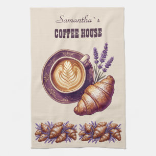 Benutzerdefinierte Cafe Merch Vintage Croissant Mi Geschirrtuch