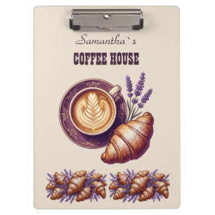 Benutzerdefinierte Cafe Merch Vintage Croissant mi Klemmbrett