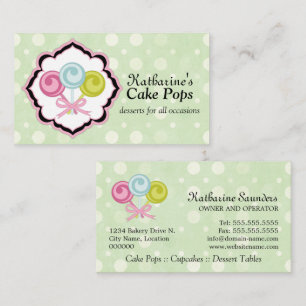 Benutzerdefinierte Cake Pops Bäckerei Visitenkarte